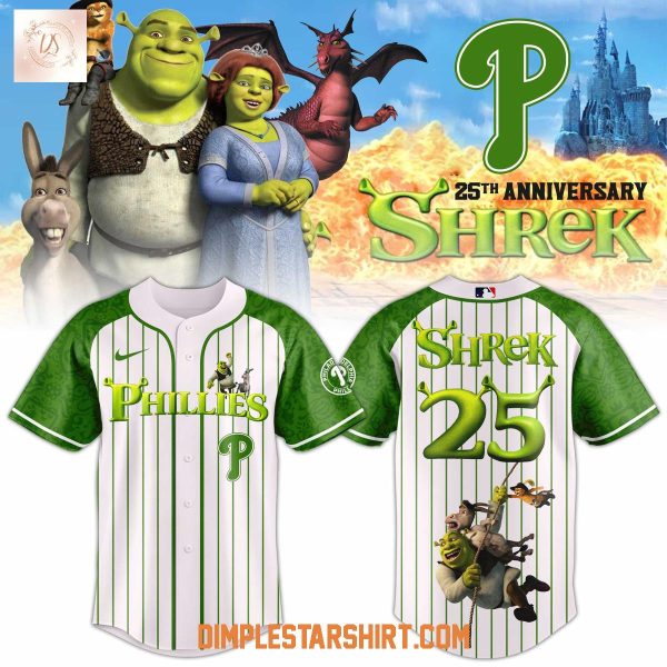 Philadelphia Phillies Celebrate Shrek 25th Anniversary Jersey