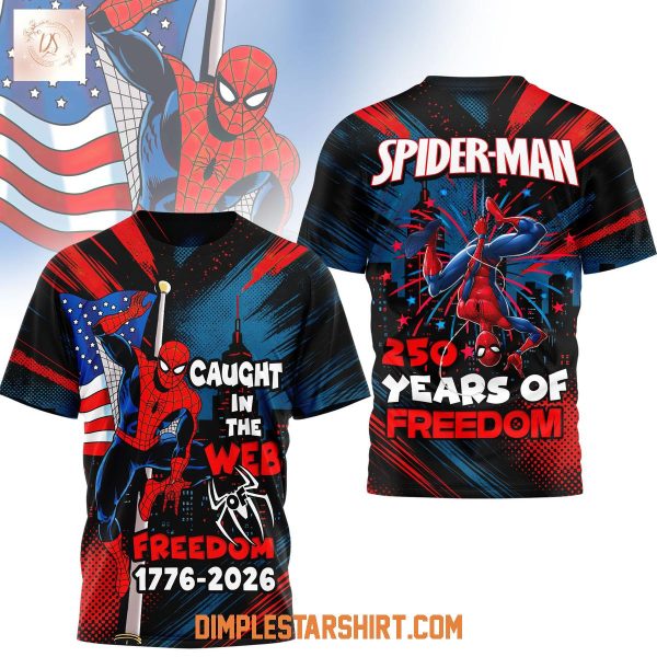 Spider Man USA 250 Years Of Freedom T-Shirt