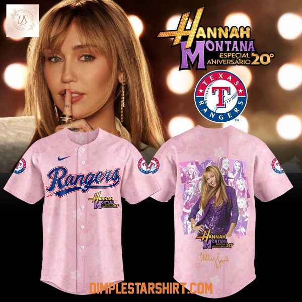 Texas Rangers Celebrate Hannah Montana 20th Anniversary Jersey