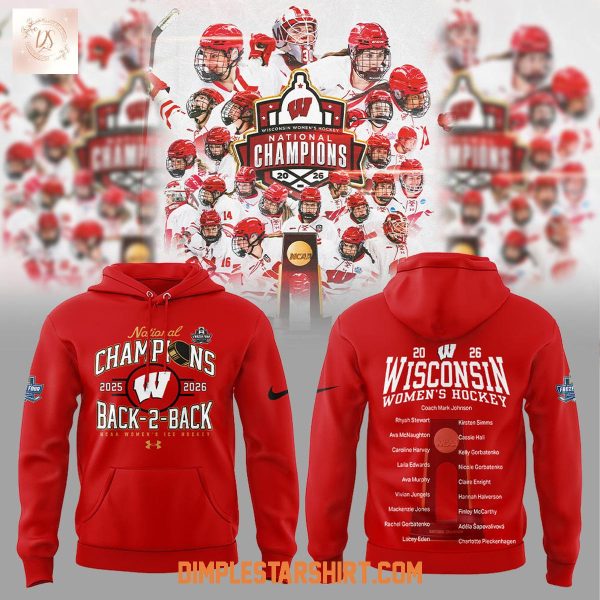 Wisconsin Badgers Back 2 Back National Champions Women’s Hockey Hoodie T-Shirt