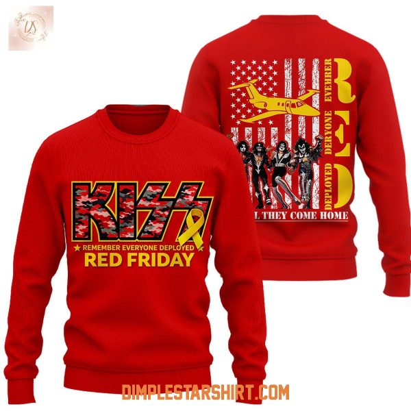 Kiss Red Friday Remember Everyone Deployed Hoodie T Shirt
