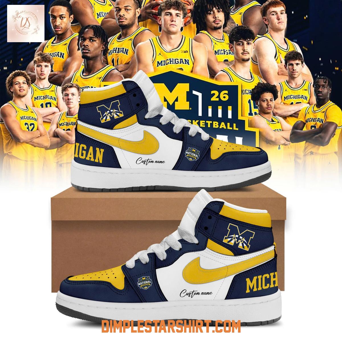 Michigan Wolverines Basketball National Champions 2026 Air Jordan 1 Shoes Michigan Wolverines Basketball National Champions 2026 Air Jordan 1 Shoes