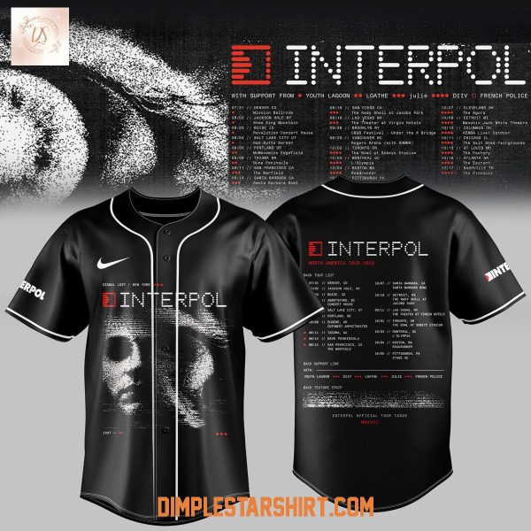 Interpol North America Tour 2026 Jersey